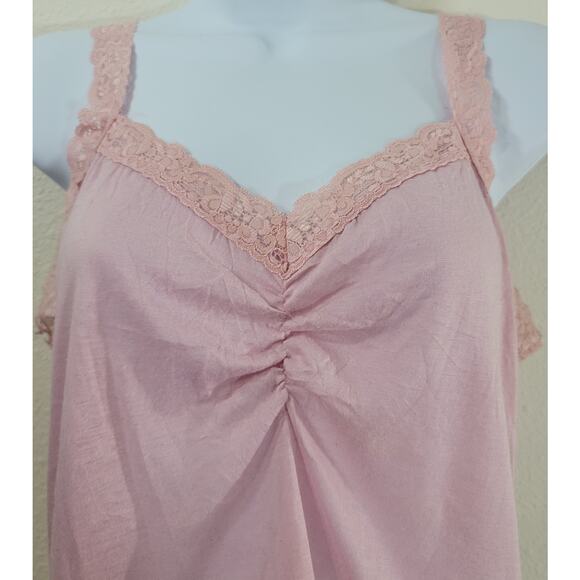 JKLA California Pink Mauve Lace Trim Tank Top Medium Sleeveless Lightweight Soft - Picture 5 of 5